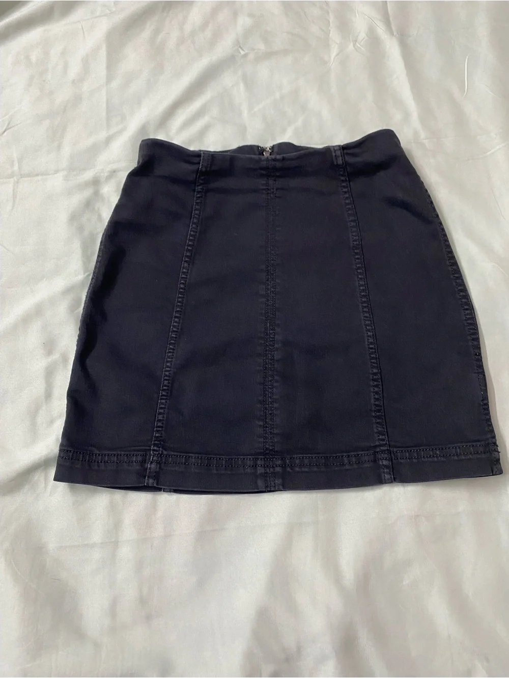 Free People Modern Femme Black Denim Mini Skirt Festival Concert Grudge - Size 2